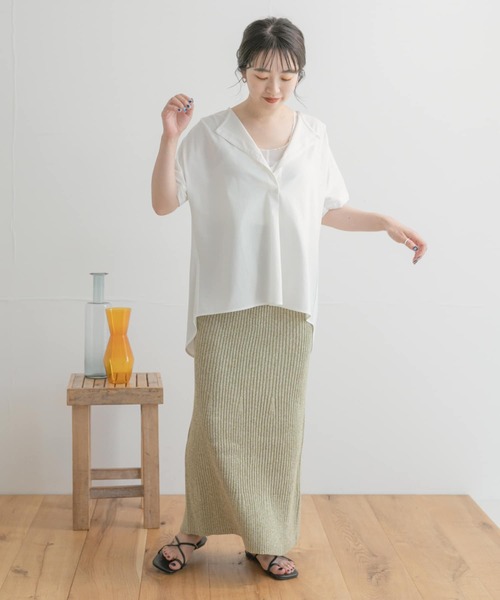ITEMS URBANRESEARCH(アイテムズ アーバンリサーチ)の「リネンライクハンソデプルオーバー(Tシャツ/カットソー・レディース・ホワイト/カーキ/ブラック系その他・FREE)」の12枚目の写真