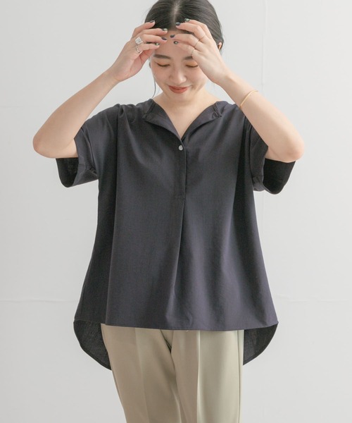 ITEMS URBANRESEARCH(アイテムズ アーバンリサーチ)の「リネンライクハンソデプルオーバー(Tシャツ/カットソー・レディース・ホワイト/カーキ/ブラック系その他・FREE)」の4枚目の写真
