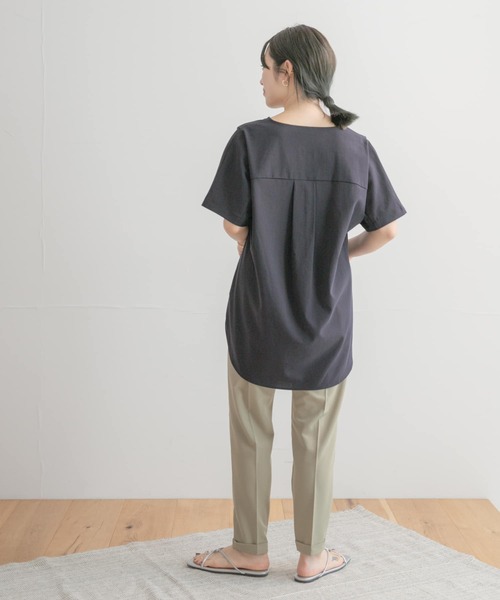 ITEMS URBANRESEARCH(アイテムズ アーバンリサーチ)の「リネンライクハンソデプルオーバー(Tシャツ/カットソー・レディース・ホワイト/カーキ/ブラック系その他・FREE)」の7枚目の写真