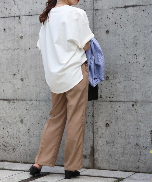 HONEYSUCKLE ROSE（ハニーサックルローズ）の「【HONEYSUCKLE ROSE】カレッジビッグロゴＴシャツ（Tシャツ/カットソー・レディース・ホワイト/グリーン/ダークグレー/ライトベージュ・M/L）」の21枚目の写真