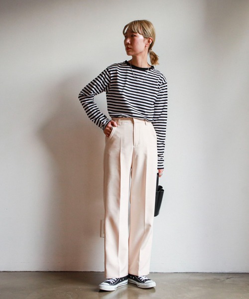 feepur（フェピュール）の「ベーシックボーダーロンTee（Tシャツ/カットソー・レディース・ブラック/レッド/ブルー/グリーン/ピンク・MEDIUM）」の10枚目の写真