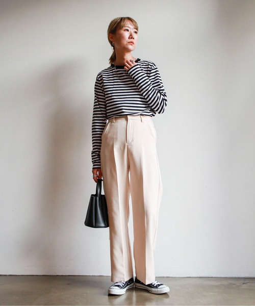 feepur（フェピュール）の「ベーシックボーダーロンTee（Tシャツ/カットソー・レディース・ブラック/レッド/ブルー/グリーン/ピンク・MEDIUM）」の14枚目の写真