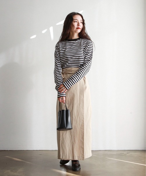 feepur（フェピュール）の「ベーシックボーダーロンTee（Tシャツ/カットソー・レディース・ブラック/レッド/ブルー/グリーン/ピンク・MEDIUM）」の12枚目の写真