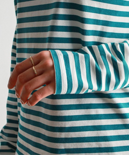 feepur（フェピュール）の「ベーシックボーダーロンTee（Tシャツ/カットソー・レディース・ブラック/レッド/ブルー/グリーン/ピンク・MEDIUM）」の18枚目の写真