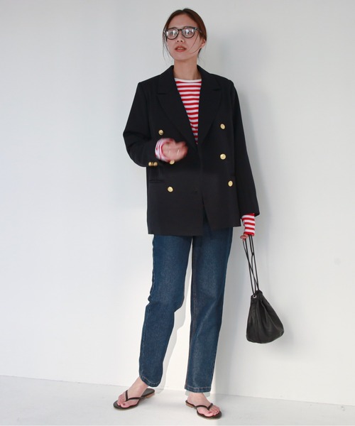 feepur（フェピュール）の「ベーシックボーダーロンTee（Tシャツ/カットソー・レディース・ブラック/レッド/ブルー/グリーン/ピンク・MEDIUM）」の17枚目の写真