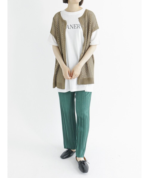 Samansa Mos2 blue（サマンサモスモスブルー）の「プリーツパンツ（その他パンツ・レディース・ブラック/イエロー/グリーン/ライトベージュ・ﾌﾘ-）」の7枚目の写真