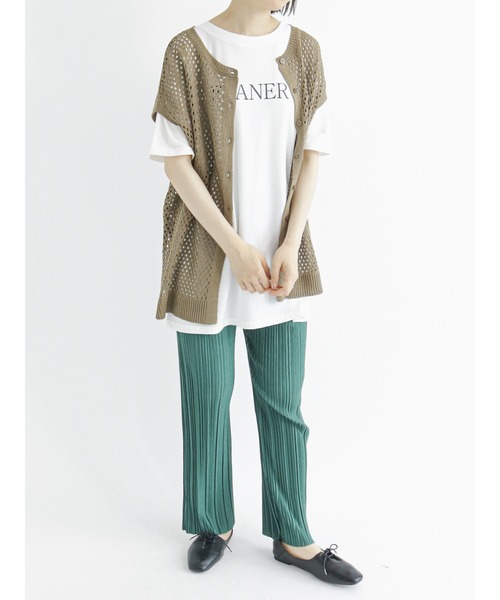 Samansa Mos2 blue（サマンサモスモスブルー）の「プリーツパンツ（その他パンツ・レディース・ブラック/イエロー/グリーン/ライトベージュ・ﾌﾘ-）」の19枚目の写真