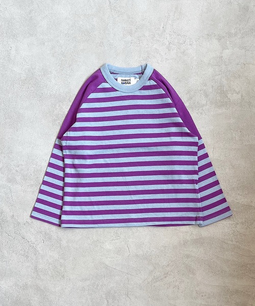 HOGAN RANCH WEAR(ホーガンランチウエア)の「キリカエラグランボーダーロンT(80~130cm)(Tシャツ/カットソー・キッズ・レッド/ブラック/パープル/グリーン・130/110/120/95/80/90/100)」の13枚目の写真