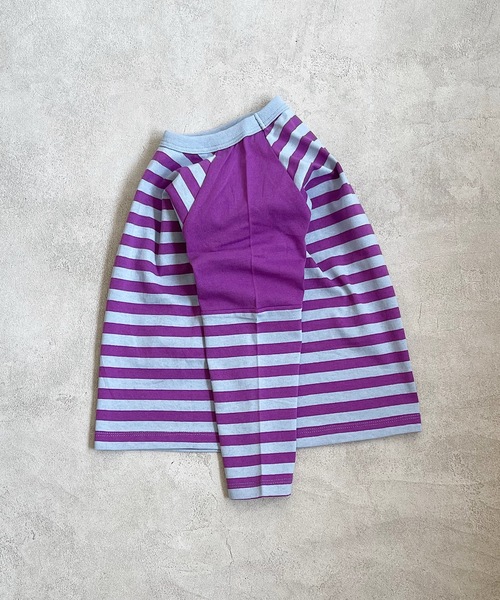 HOGAN RANCH WEAR(ホーガンランチウエア)の「キリカエラグランボーダーロンT(80~130cm)(Tシャツ/カットソー・キッズ・レッド/ブラック/パープル/グリーン・130/110/120/95/80/90/100)」の7枚目の写真