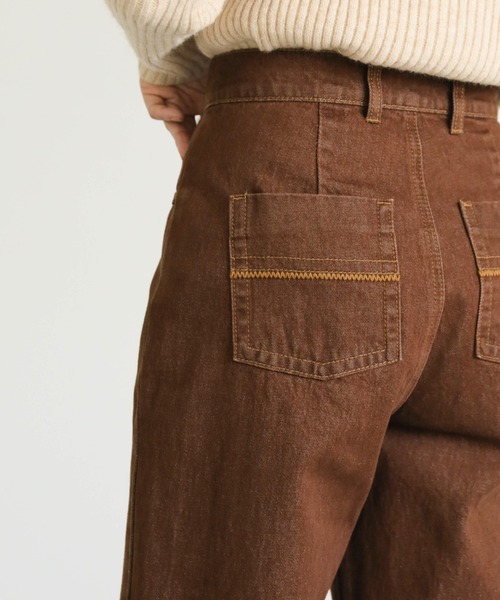 select MOCA（セレクトモカ）の「ストレートカラーデニムパンツ（デニムパンツ・レディース・ダークカーキ/ブラウン・SMALL/MEDIUM/LARGE）」の11枚目の写真