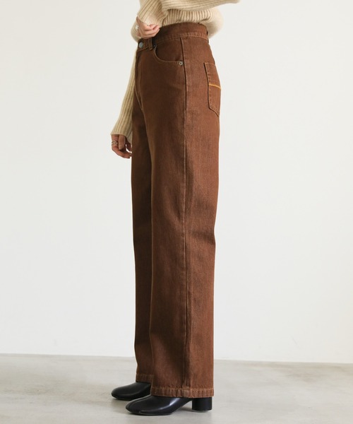 select MOCA（セレクトモカ）の「ストレートカラーデニムパンツ（デニムパンツ・レディース・ダークカーキ/ブラウン・SMALL/MEDIUM/LARGE）」の9枚目の写真