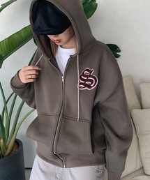 SHAGGIE | 裏起毛サガラ刺繍フロントZIPパーカー(パーカー)