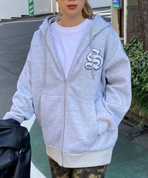 SHAGGIE | 裏起毛サガラ刺繍フロントZIPパーカー(パーカー)