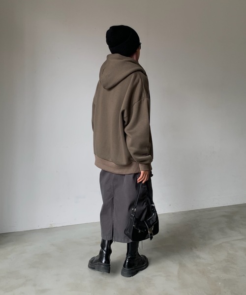 SHAGGIE(シャギー)の「裏起毛サガラ刺繍フロントZIPパーカー(パーカー・レディース・グレー/ブラック/カーキ/ブラウン・FREE)」の14枚目の写真