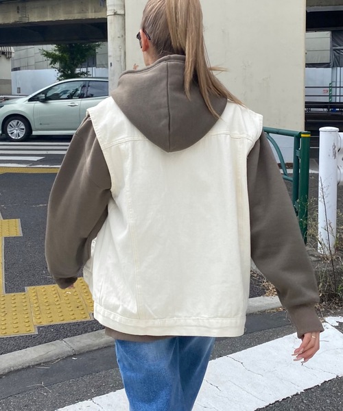 SHAGGIE(シャギー)の「裏起毛サガラ刺繍フロントZIPパーカー(パーカー・レディース・グレー/ブラック/カーキ/ブラウン・FREE)」の20枚目の写真