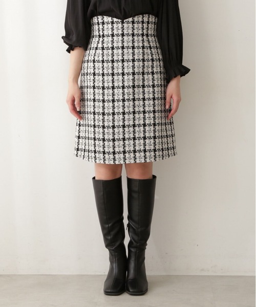 PROPORTION BODY DRESSING（プロポーションボディドレッシング）の「ハイウエストツィードミニスカート / 1212220911（スカート・レディース・ブラック/ホワイト系その他・MEDIUM/SMALL/X-SMALL）」の7枚目の写真