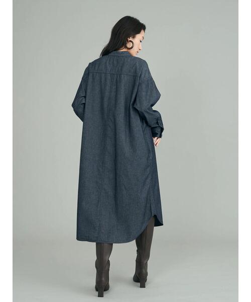 AMERICAN HOLIC（アメリカンホリック）の「スタンドシャツワンピース（シャツワンピース・レディース・ワンウォッシュ/ベージュ/ブラック・M/L）」の15枚目の写真