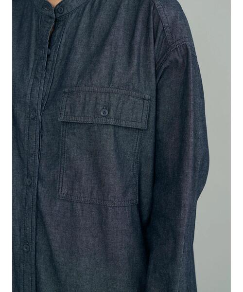 AMERICAN HOLIC（アメリカンホリック）の「スタンドシャツワンピース（シャツワンピース・レディース・ワンウォッシュ/ベージュ/ブラック・M/L）」の18枚目の写真