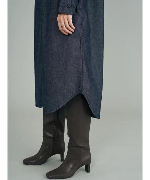 AMERICAN HOLIC（アメリカンホリック）の「スタンドシャツワンピース（シャツワンピース・レディース・ワンウォッシュ/ベージュ/ブラック・M/L）」の21枚目の写真