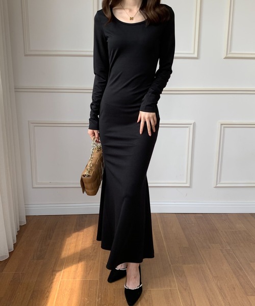 ECLIN（エクラン）の「マキシ丈マーメイドロングワンピース（ワンピース・レディース・ブラック/ブラウン/グリーン・S/M）」の17枚目の写真