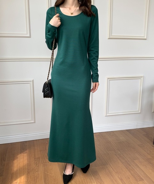ECLIN（エクラン）の「マキシ丈マーメイドロングワンピース（ワンピース・レディース・ブラック/ブラウン/グリーン・S/M）」の5枚目の写真