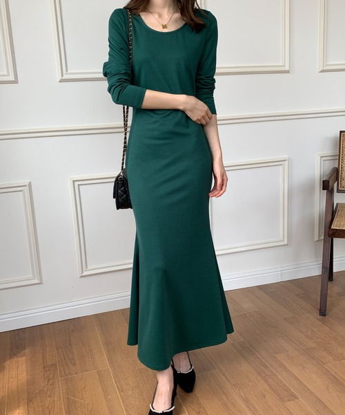 ECLIN（エクラン）の「マキシ丈マーメイドロングワンピース（ワンピース・レディース・ブラック/ブラウン/グリーン・S/M）」の13枚目の写真