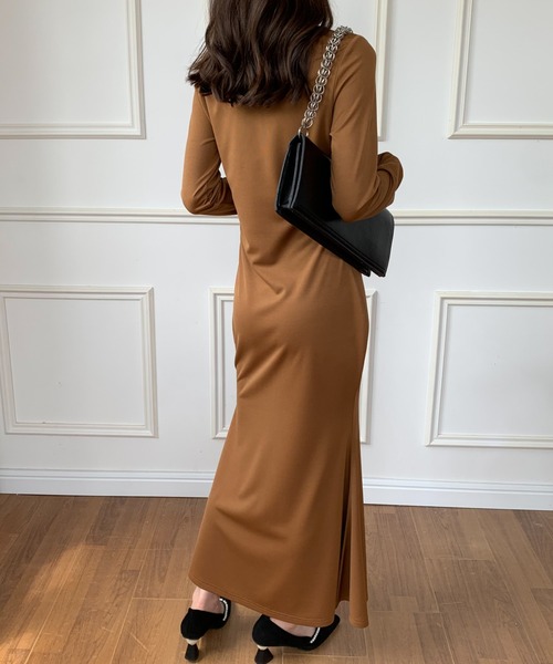 ECLIN（エクラン）の「マキシ丈マーメイドロングワンピース（ワンピース・レディース・ブラック/ブラウン/グリーン・S/M）」の14枚目の写真