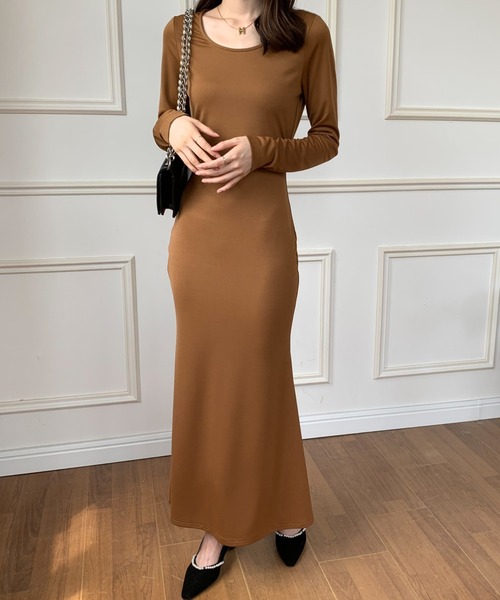 ECLIN（エクラン）の「マキシ丈マーメイドロングワンピース（ワンピース・レディース・ブラック/ブラウン/グリーン・S/M）」の20枚目の写真