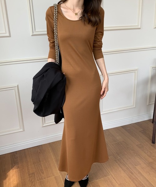 ECLIN（エクラン）の「マキシ丈マーメイドロングワンピース（ワンピース・レディース・ブラック/ブラウン/グリーン・S/M）」の21枚目の写真