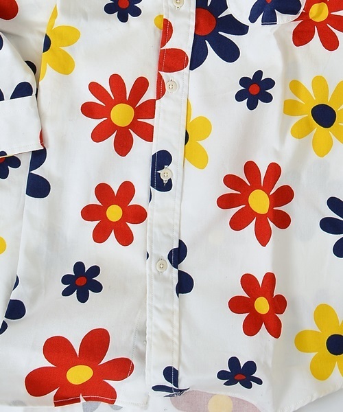 SHIPS GENERAL SUPPLY(シップスジェネラルサプライ)の「SHIPS GENERAL SUPPLY(シップス ジェネラルサプライ): フラワープリント 7スリーブシャツ■(シャツ/ブラウス・メンズ・ホワイト/オフホワイト/ナチュラル/ネイビー/ストーン/ブルー系その他/ホワイト×ブルー/ダークブルー/ブルー・X-LARGE/MEDIUM/SMALL/LARGE)」の12枚目の写真