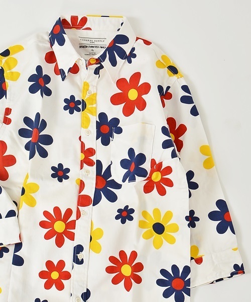 SHIPS GENERAL SUPPLY(シップスジェネラルサプライ)の「SHIPS GENERAL SUPPLY(シップス ジェネラルサプライ): フラワープリント 7スリーブシャツ■(シャツ/ブラウス・メンズ・ホワイト/オフホワイト/ナチュラル/ネイビー/ストーン/ブルー系その他/ホワイト×ブルー/ダークブルー/ブルー・X-LARGE/MEDIUM/SMALL/LARGE)」の15枚目の写真
