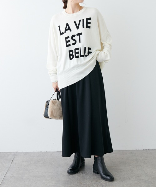 PUAL CE CIN(ピュアルセシン)の「BIGロゴインターシャニットプルオーバー(ニット/セーター・レディース・ブラック/ブラウン/ピンク/アイボリー・FREE)」の22枚目の写真