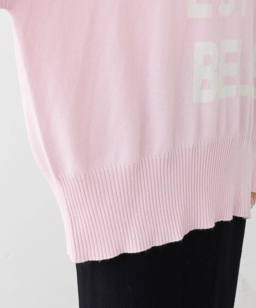 PUAL CE CIN(ピュアルセシン)の「BIGロゴインターシャニットプルオーバー(ニット/セーター・レディース・ブラック/ブラウン/ピンク/アイボリー・FREE)」の9枚目の写真