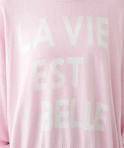 PUAL CE CIN(ピュアルセシン)の「BIGロゴインターシャニットプルオーバー(ニット/セーター・レディース・ブラック/ブラウン/ピンク/アイボリー・FREE)」の8枚目の写真