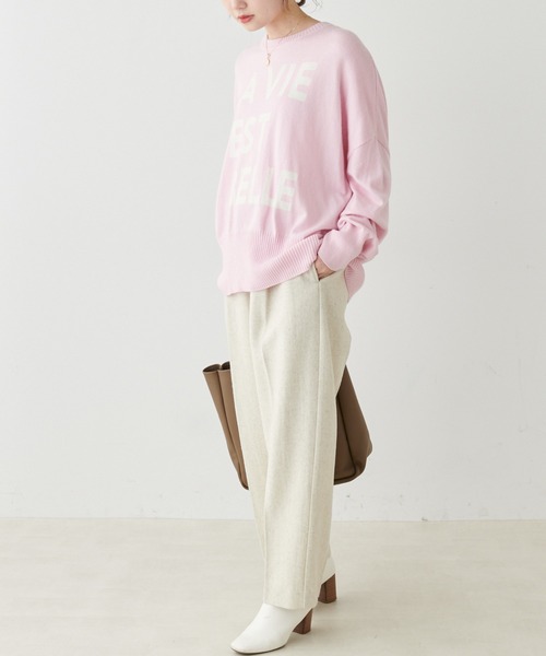 PUAL CE CIN(ピュアルセシン)の「BIGロゴインターシャニットプルオーバー(ニット/セーター・レディース・ブラック/ブラウン/ピンク/アイボリー・FREE)」の19枚目の写真