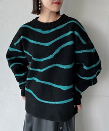 PAGEBOY | バックオープンマーブル柄ニット(ニット/セーター)