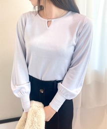 3連パール付きプルオーバー