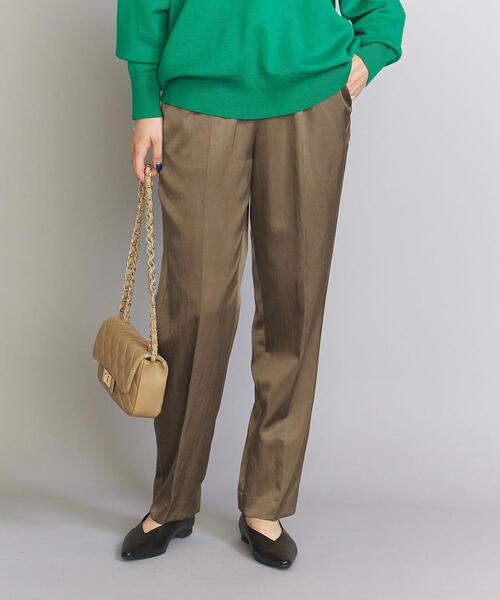BEAUTY&YOUTH UNITED ARROWS（ビューティーアンドユースユナイテッドアローズ）の「サテンドロースト パンツ/22FW -ウォッシャブル-（その他パンツ・レディース・ブラック/ダークグリーン/オレンジ/モカ・S/L/XS/M）」の8枚目の写真