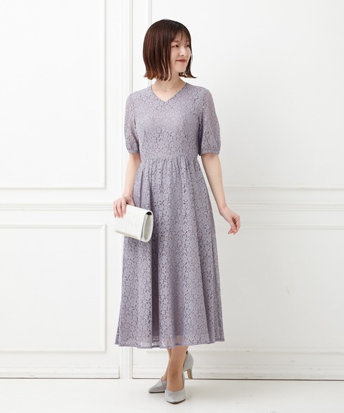 AIMER（エメ）の「【WEB限定】袖付きVネックレースパーティー