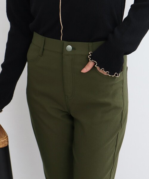 SHOO・LA・RUE（シューラルー）の「◆ウエストのフィット感が心地良い！【SS-3L】裏起毛ストレッチ スキニーパンツ（その他パンツ・レディース・ブラック/カーキ/キャメル/ボルドー・01/03/02/10/04/05）」の14枚目の写真