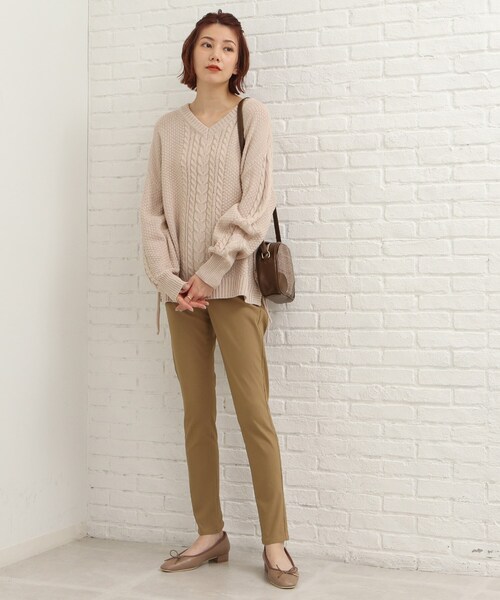 SHOO・LA・RUE（シューラルー）の「◆ウエストのフィット感が心地良い！【SS-3L】裏起毛ストレッチ スキニーパンツ（その他パンツ・レディース・ブラック/カーキ/キャメル/ボルドー・01/03/02/10/04/05）」の16枚目の写真