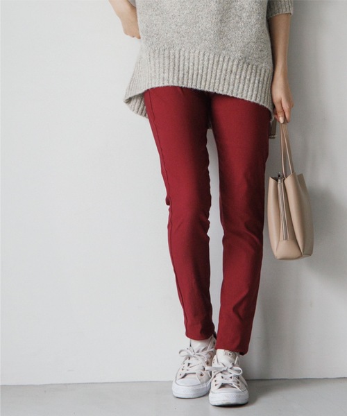 SHOO・LA・RUE（シューラルー）の「◆ウエストのフィット感が心地良い！【SS-3L】裏起毛ストレッチ スキニーパンツ（その他パンツ・レディース・ブラック/カーキ/キャメル/ボルドー・01/03/02/10/04/05）」の4枚目の写真