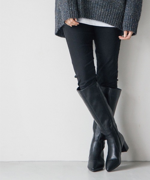 SHOO・LA・RUE（シューラルー）の「◆ウエストのフィット感が心地良い！【SS-3L】裏起毛ストレッチ スキニーパンツ（その他パンツ・レディース・ブラック/カーキ/キャメル/ボルドー・01/03/02/10/04/05）」の2枚目の写真