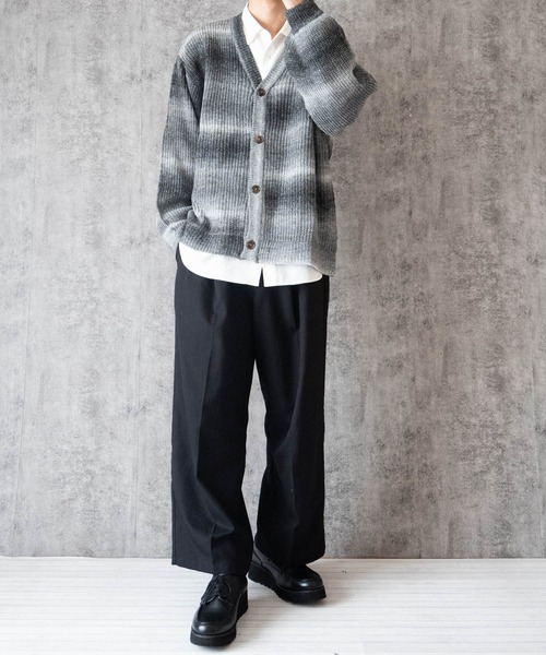 Ritzy（リッツィー）の「グラデーションボーダーボリューム袖カーディガン レディース メンズ（カーディガン/ボレロ・メンズ・グリーン/レインボー/ベージュ/ブラック・LARGE/X-LARGE/MEDIUM）」の11枚目の写真