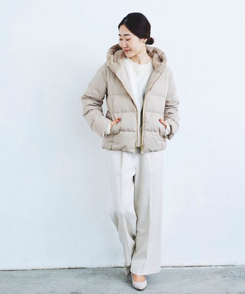 le.cour blanc　ダウンジャケット　ショートダウン　ベージュ le.cour blancダウンジャケットショートダウンベージュ