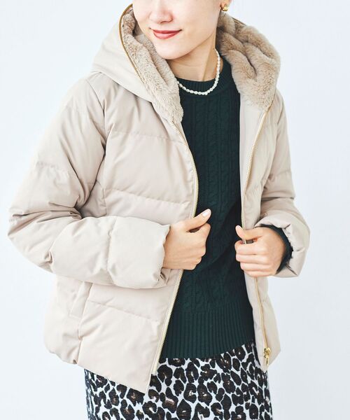 le.coeur blanc（ルクールブラン）の「ファーフードショートダウン（ダウンジャケット/コート・レディース・ベージュ/モカ/ブラック/ピンクベージュ・40/38/36）」の22枚目の写真