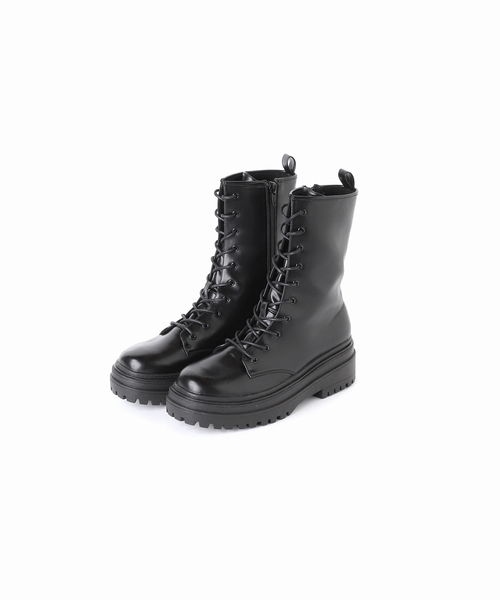 B.C STOCK(ベーセーストック)の「レースアップブーツ*(ブーツ・レディース・ブラック/アイボリー・SMALL/MEDIUM/LARGE)」の12枚目の写真