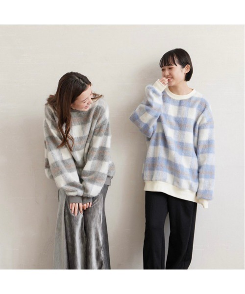 t a r o s u(タロス)の「pale check tops/ペールチェックトップス(カーディガン/ボレロ・レディース・グレー/ブルー・FREE)」の13枚目の写真
