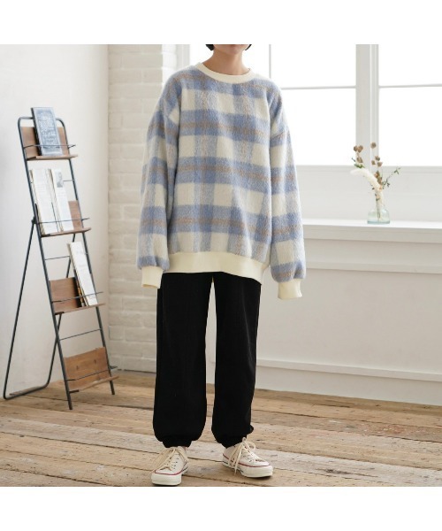 t a r o s u(タロス)の「pale check tops/ペールチェックトップス(カーディガン/ボレロ・レディース・グレー/ブルー・FREE)」の11枚目の写真