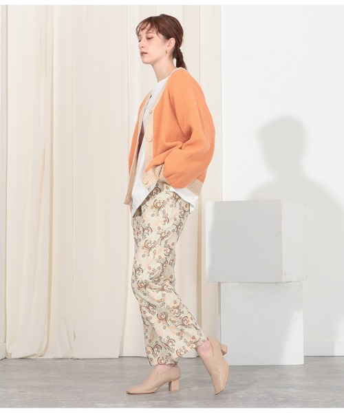 Settimissimo（セッティミッシモ）の「アルパカタッチ配色ニットカーディガン（カーディガン/ボレロ・レディース・オレンジ/ネイビー・FREE）」の9枚目の写真